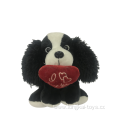 Plush Dog In Black With Heart